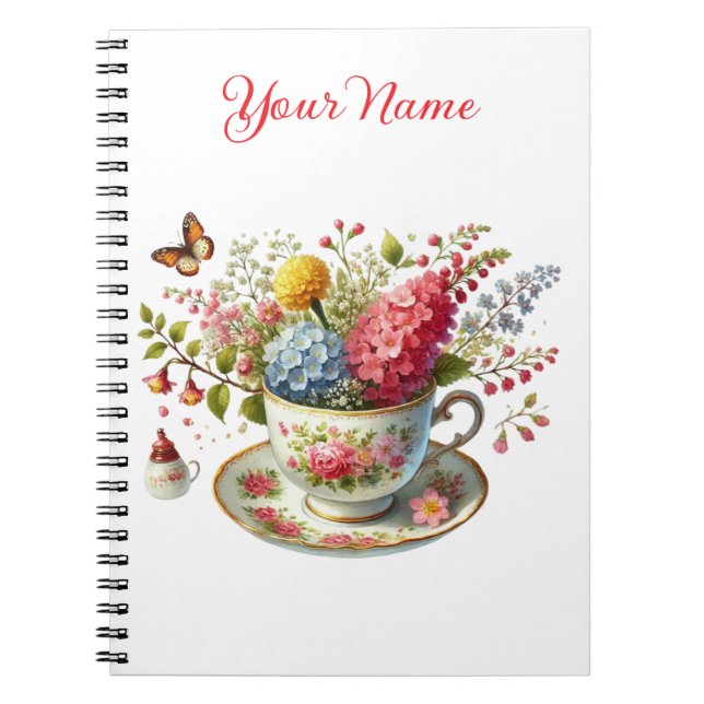 Personalized Spring Floral Spiral Notebook – Notizblock (Vorderseite)