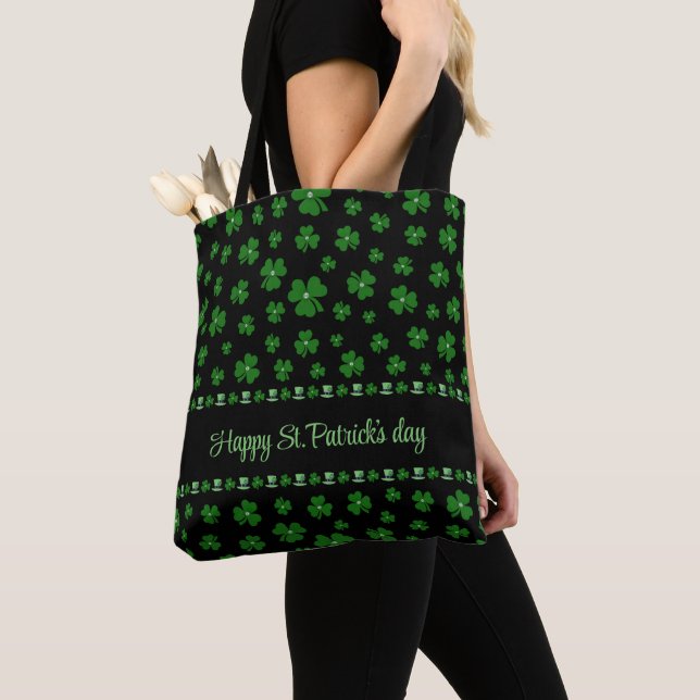 Personalized St. Patrick’s Day Shamrock on Black (Von Nahem)