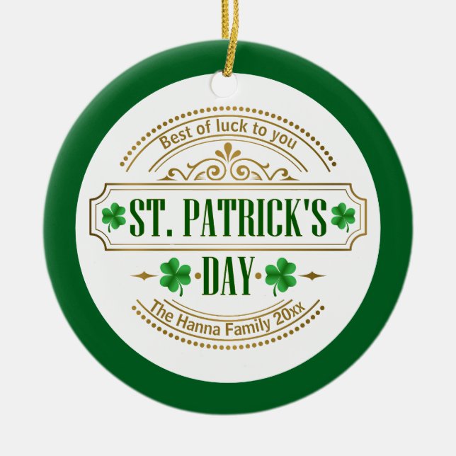 Personalized St. Patrick's Day I Luck of the Irish Keramik Ornament (Vorne)
