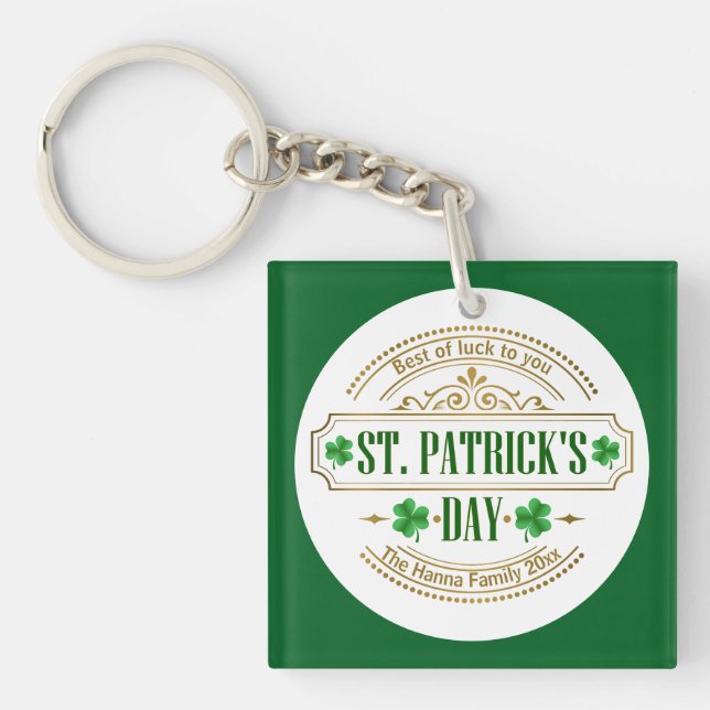 Personalized St. Patrick's Day I Luck of the Irish Schlüsselanhänger (Vorderseite)