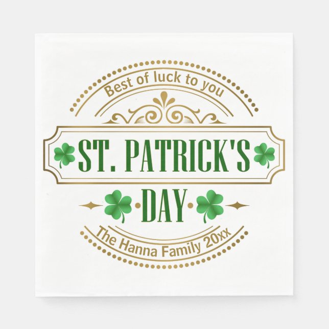 Personalized St. Patrick's Day I Luck of the Irish Serviette (Vorderseite)