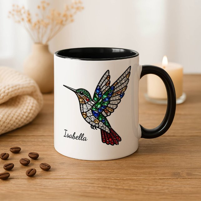 Personalized Stained Glass Hummingbird Coffee Cup  Tasse (Von Creator hochgeladen)