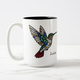 Personalized Stained Glass Hummingbird Mug Zweifarbige Tasse