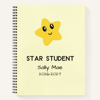 Personalized Star Student Scar Custom Name School Notizbuch