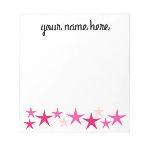 Personalized Stars Stationery for Girls Notizblock