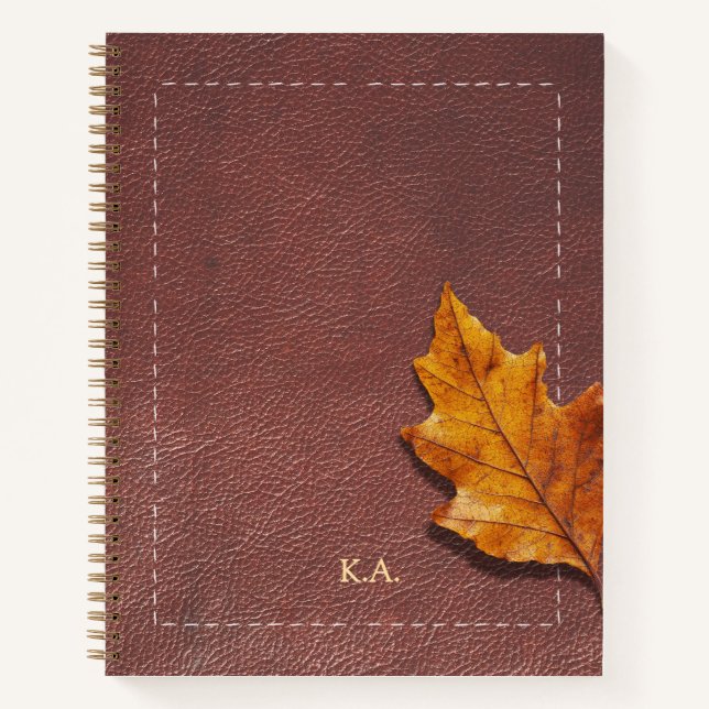 Personalized Stitched Leather Look Journal Gift Notizbuch (Vorderseite)