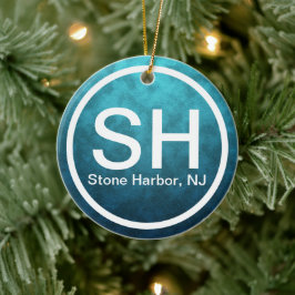 Personalized Stone Harbor NJ SH Beach Christmas Keramik Ornament