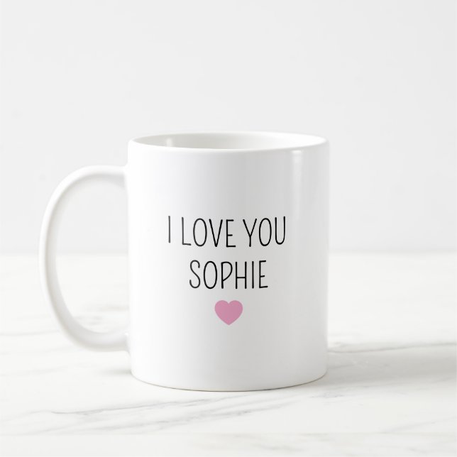 Personalized Stoneware Mug for Mimi, custom name  Kaffeetasse (Links)