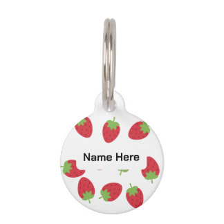 Personalized Strawberry Pet ID Tag Haustiermarke