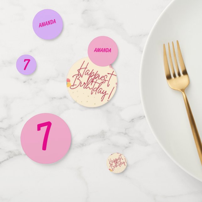 Personalized stripe and spot birthday bunting  konfetti (Gruppe)