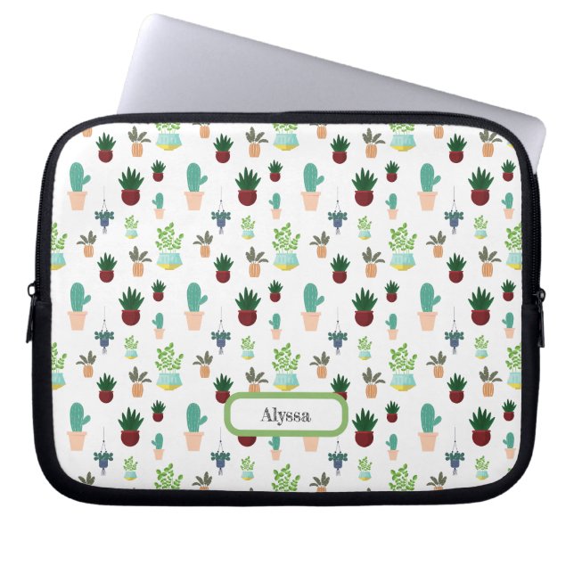 Personalized Succulent Cacti laptop sleeve (Vorderseite)