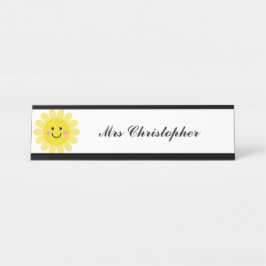 Personalized Sun Smile Face Teacher Schreibtischnamensplakette