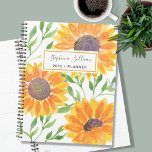 Personalized Sunflower 2023  Planer<br><div class="desc">This unique Planner is decorated with yellow watercolor sunflowers and green leaves are on a white background. 
Easily customizable with your name and year.
Because we create our artwork you won't find this exact image from other designers.
Original Watercolor © Michele Davies.</div>