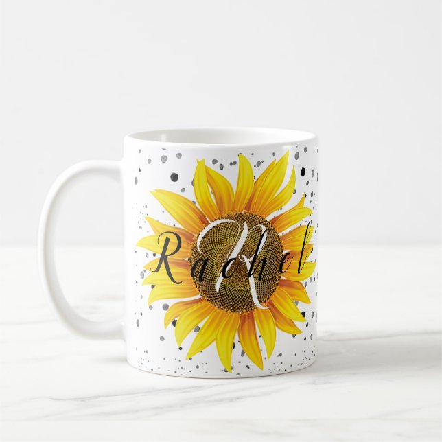 Personalized sunflower  coffee mug kaffeetasse (Links)