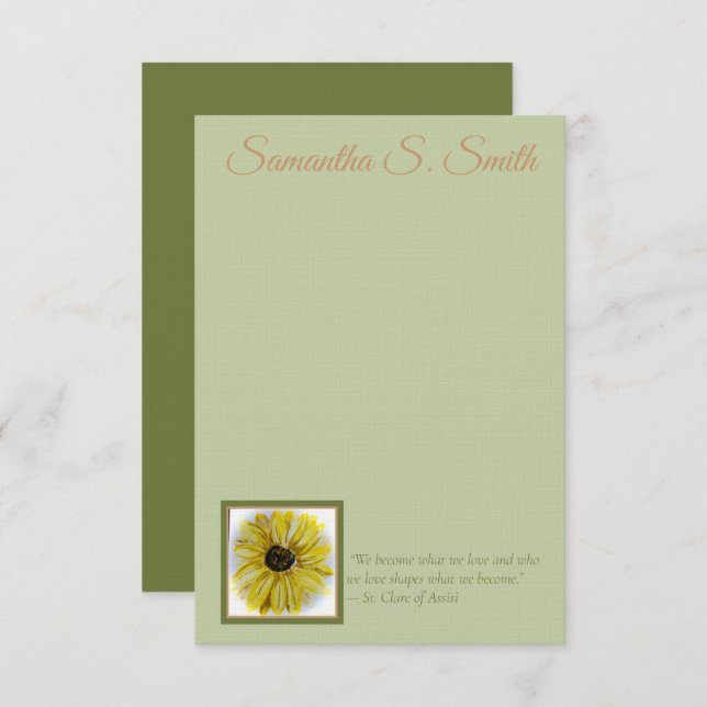 Personalized Sunflower Flat Note Card Einladung (Vorne/Hinten)