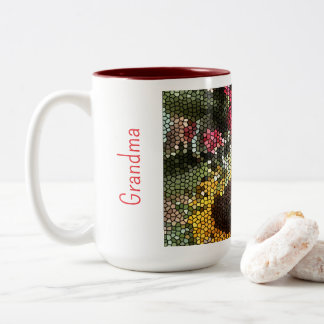 Personalized Sunflower Mosaic Cup Zweifarbige Tasse