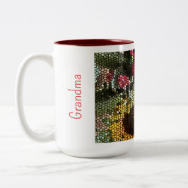 Personalized Sunflower Mosaic Cup Zweifarbige Tasse
