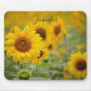 Personalized Sunflower Mouse Pad Yellow Flowers Mousepad