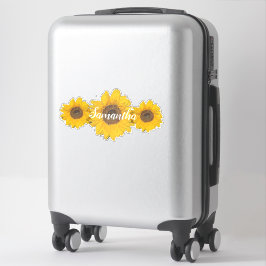 Personalized sunflower trio aufkleber