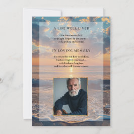 Personalized Sunset Funeral Invitation Einladung