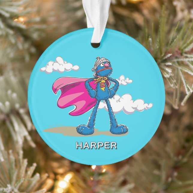 Personalized Super Grover | Custom Name & Photo Ornament (Baum)