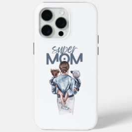 Personalized Super Mom with Son and Daughter Gift Case-Mate iPhone Hülle