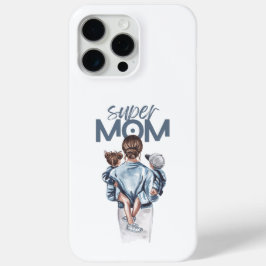 Personalized Super Mom with Son and Daughter Gift Case-Mate iPhone Hülle