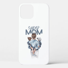 Personalized Super Mom with Son and Daughter Gift Case-Mate iPhone Hülle