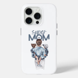 Personalized Super Mom with Son and Daughter Gift Case-Mate iPhone Hülle