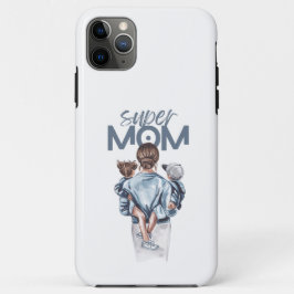 Personalized Super Mom with Son and Daughter Gift Case-Mate iPhone Hülle
