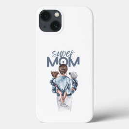 Personalized Super Mom with Son and Daughter Gift Case-Mate iPhone Hülle