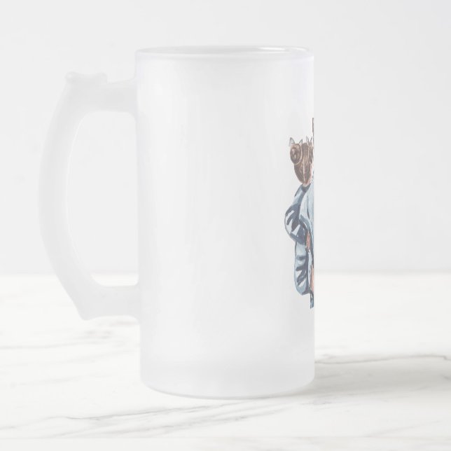 Personalized Super Mom with Son and Daughter Gift Mattglas Bierglas (Links)