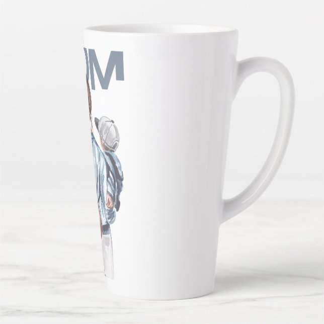 Personalized Super Mom with Son and Daughter Gift Milchtasse (Rechts)