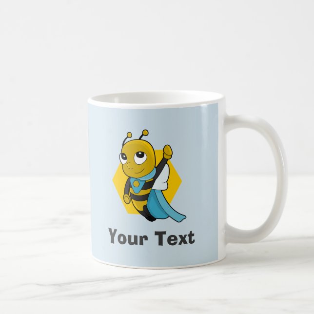 Personalized Superhero bee cartoon Coffee Mug Kaffeetasse (Rechts)