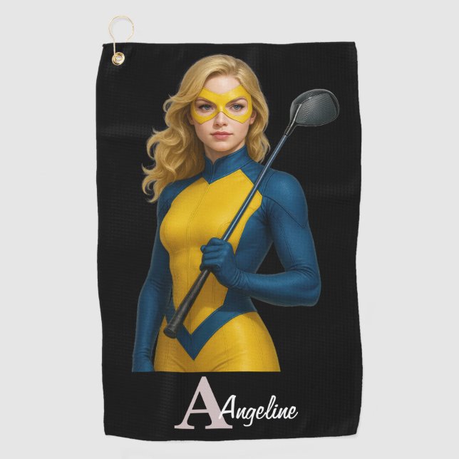 Personalized Superhero Golf Towel Golfhandtuch (Vorderseite)