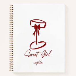 Personalized Sweet Girl Notebook Coquette  Notizbuch