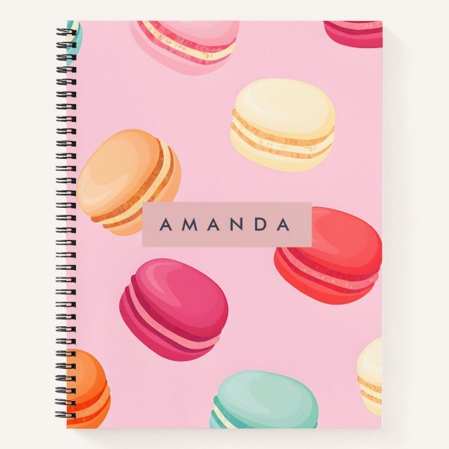 Personalized Sweet Pastel Macaron Delight Notizbuch (Vorderseite)