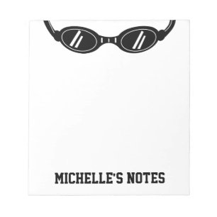 Personalized swimming goggles writing notepads notizblock