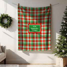 Personalized Tartan Blanket Elegant Holiday Gift Fleecedecke