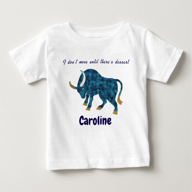 Personalized Taurus Gourmet & Grounded Toddler Art Baby T-shirt (Vorderseite)