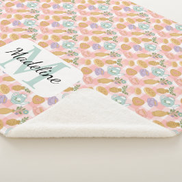 Personalized Tea & Baker Monogram Sherpa Blanket Sherpadecke