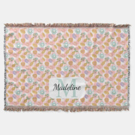 Personalized Tea & Baker Monogram Throw Blanket Decke