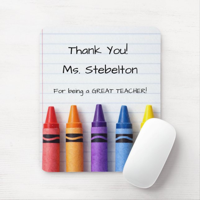 Personalized Teacher Crayon and Paper  Mousepad (Mit Mouse)