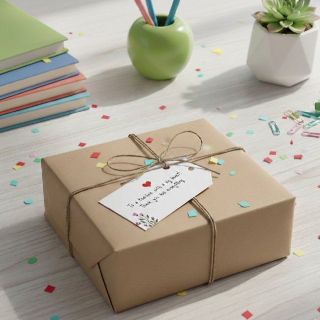 Personalized Teacher Gift Tag - Big Heart  Geschenkanhänger (Von Creator hochgeladen)