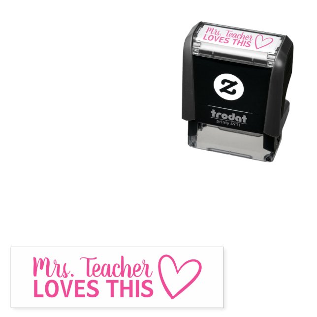 Personalized Teacher LOVES This Stamp Permastempel (Beispiel)