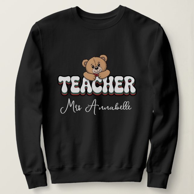 Personalized teacher Retro style  design  Sweatshirt (Design vorne)
