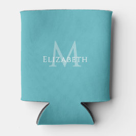 Personalized Teal Monogram Feminine Elegant Dosenkühler