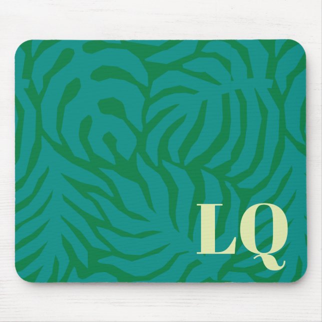 Personalized Teal Palm Leaf Pattern Mouse Pad Mousepad (Vorne)