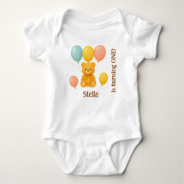 Personalized Teddy Bear First Birthday Baby Strampler