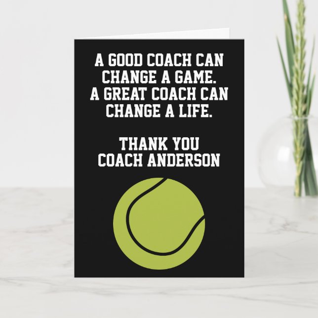 Personalized Tennis Coach From Team Players Sports Karte (Vorderseite)